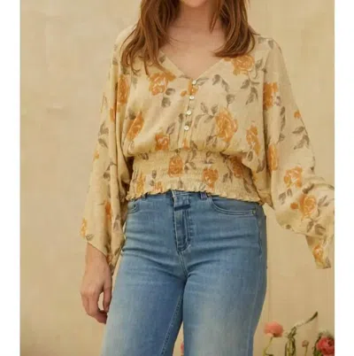 By Together By Chance Smocked Top In Light Yellow In Yellow