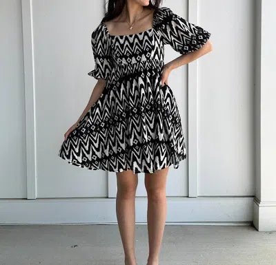 By Together Evelynn Mini Dress In Ivory Black In White