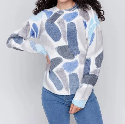 Charlie B Janelle Reversible Sweater In Sapphire In Blue