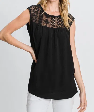 Hailey & Co Sleeveless Laced Top In Black In Black