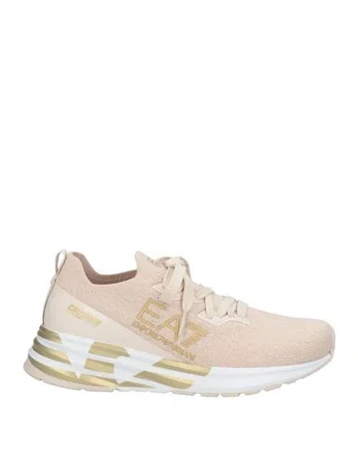 Ea7 Man Sneakers Blush Size 8 Polyester, Thermoplastic Polyurethane In Pink