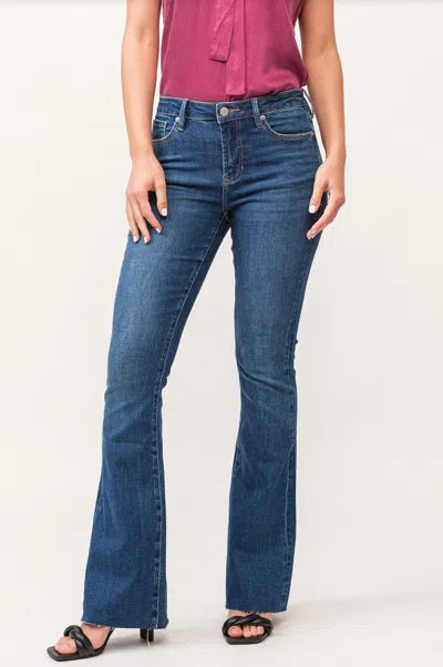 Dear John Denim Rosie Northern Lights Mid Rise Flare Jeans In Blue In Blue