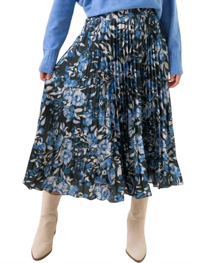 Lost + Wander Parisian Bleu Midi Skirt In Blue-floral-multi In Multi