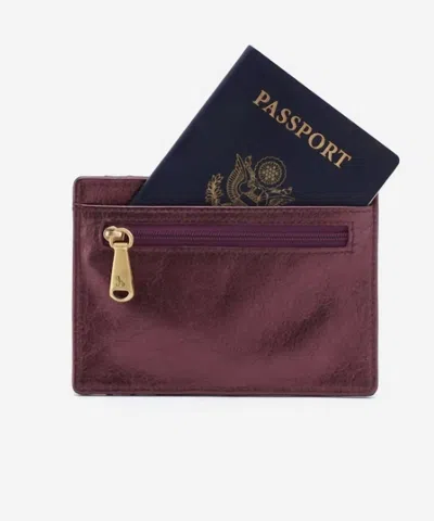 Hobo Euro Slide Card Case In Frosted Plum In Multi