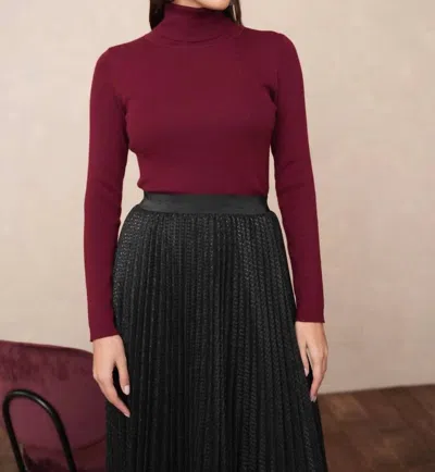 Choklate Paris Loraine Turtleneck Sweater In Bordeaux In Blue