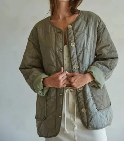By Together Easton Quilted Jacket In Olive In Green