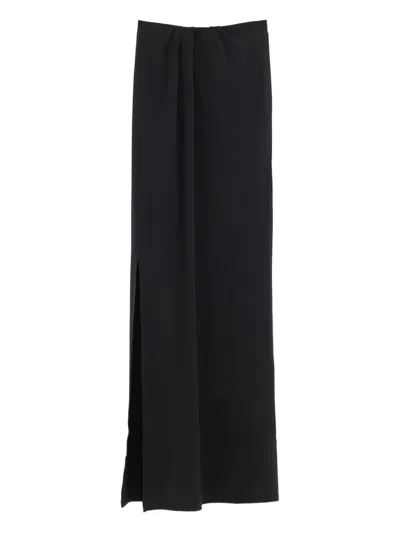 Jacquemus Floor-length Black Skirt With Subtle Side Slit In Black