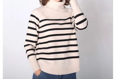 Fdj Cowl Neck Curved Hem Sweater In Blue In Blue