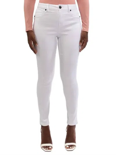 1822 Denim Butter High Rise Ankle Skinny Jeans In White In White