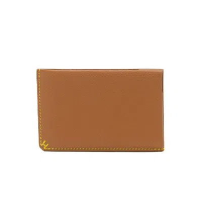 Pre-owned Hermes H Leather Wallet () In Brown