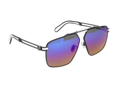 Philipp Plein Aviator-frame Titanium Sunglasses In Black