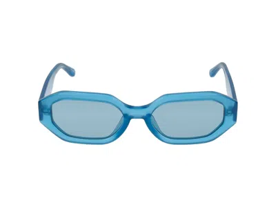 Linda Farrow X The Attico Rectangular Frame Sunglasses In Turquoise