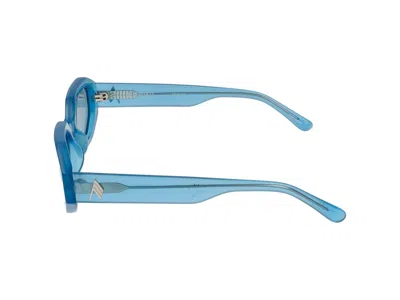 Linda Farrow X The Attico Rectangular Frame Sunglasses In Turquoise