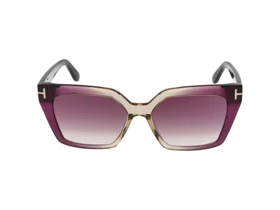 Tom Ford Winona 53mm Gradient Polarized Cat Eye Sunglasses In Purple/violet Grad E/o Mirrored