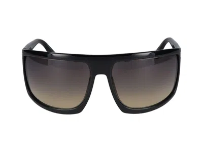 Tom Ford Eyewear Clint Pilot Frame Sunglasses In Glossy Black/smoke Grad