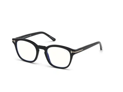 Tom Ford Blue Light Block Cat Eye Ladies Eyeglasses Ft5949-b 001 56 In Glossy Black/blue