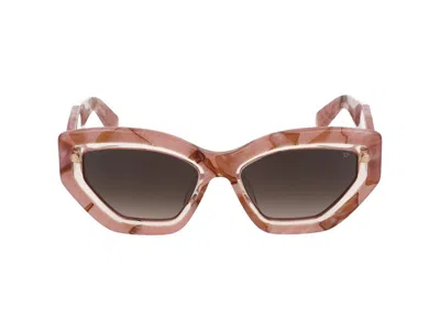 Philipp Plein Cat Eye-frame Acetate Sunglasses In Brown