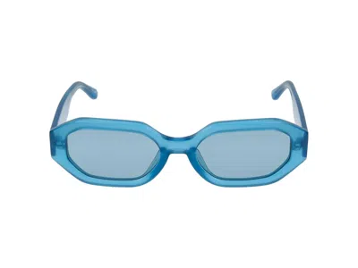 Linda Farrow X The Attico Rectangular Frame Sunglasses In Turquoise
