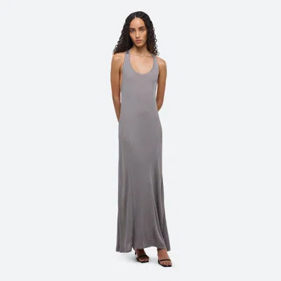 Helmut Lang Ribbed Twist Dress In Grey Lavender