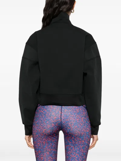 Adidas By Stella Mccartney Truecasuals Cropped Printed Recycled Tech-jersey Track Jacket In Black