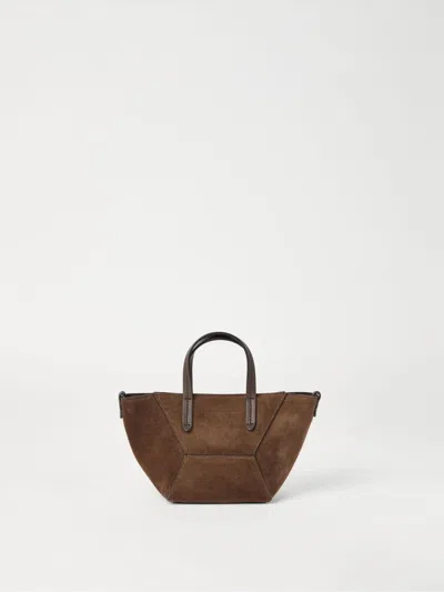 Brunello Cucinelli Mini Bc Duo Leather Cross Body Bag In Brown