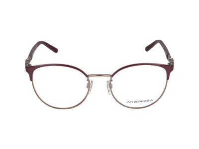 Emporio Armani Eyeglasses In Red/gold Rosé