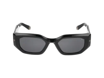 Philipp Plein Sunglasses In Glossy Black