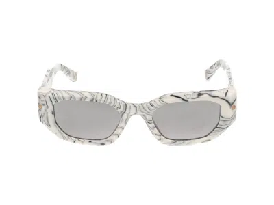 Philipp Plein Sunglasses In Marbled Ivory