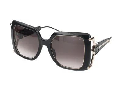 Philipp Plein Sunglasses In Glossy Black