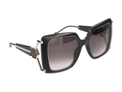 Philipp Plein Sunglasses In Glossy Black