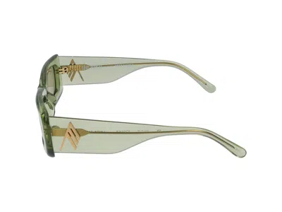 Linda Farrow The Attico Solid Color Rectangular Mini Marfa Sunglasses In Green