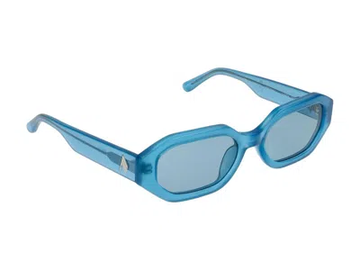 Linda Farrow X The Attico Rectangular Frame Sunglasses In Turquoise