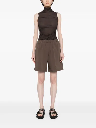 Jnby Wide-leg Shorts In Brown