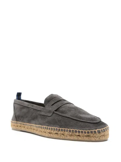Castaã±er Castañer Nacho Suede Leather Espadrilles In Grey