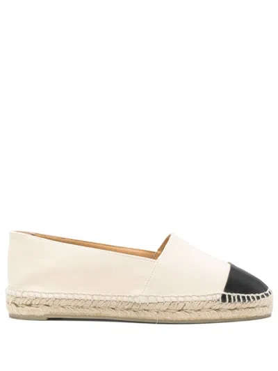 Castaã±er Castaner Canvas Slip-on Espadrilles With Leather Cap Toe In White