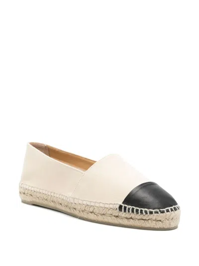 Castaã±er Castaner Canvas Slip-on Espadrilles With Leather Cap Toe In White