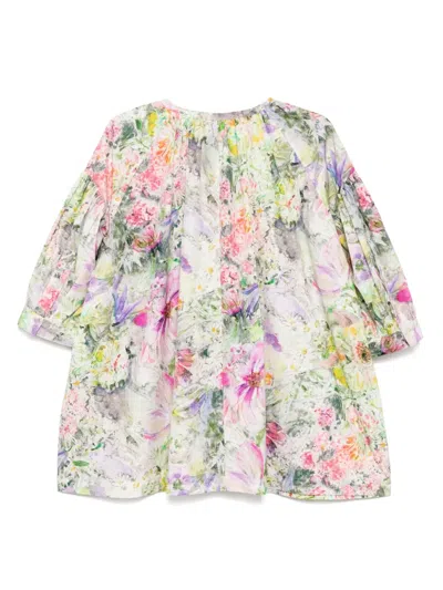 Jnby Floral-print Blouse In White