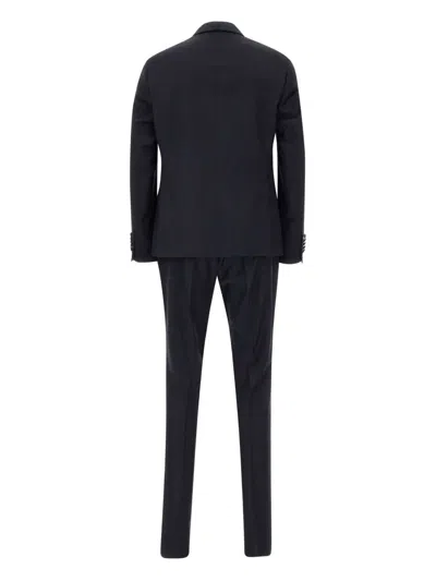 Manuel Ritz Single-breasted Suit In Blue