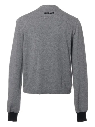 Pre-owned Miu Miu 2023 Cashmere Cardigan In Grey