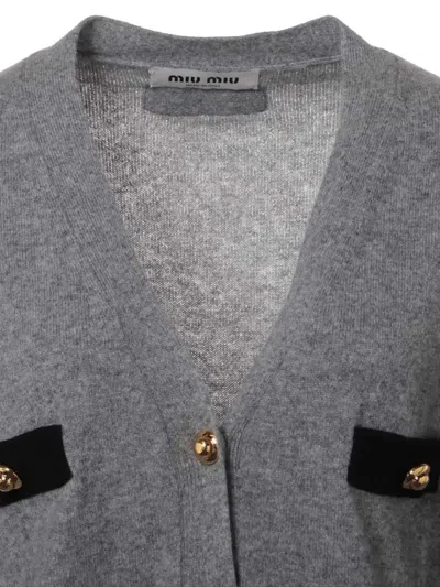Pre-owned Miu Miu 2023 Cashmere Cardigan In Grey
