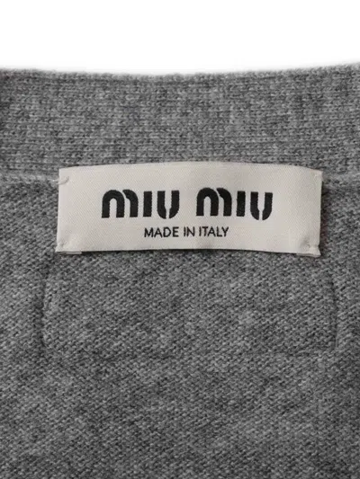 Pre-owned Miu Miu 2023 Cashmere Cardigan In Grey