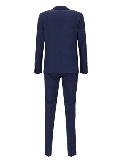 Manuel Ritz Wool Single-breasted Suit In Blue