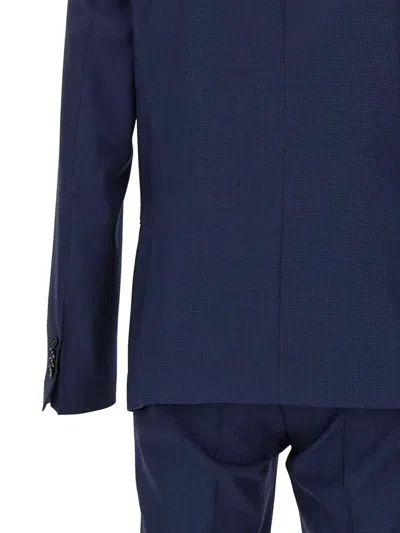 Manuel Ritz Wool Single-breasted Suit In Blue