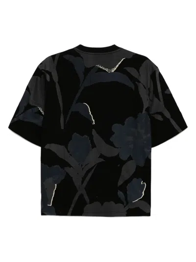 Croquis Plant-printed T-shirt In Black