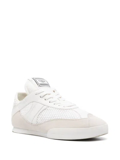 Chloé Womens Chloe Kick Brand-patch Low-top Suede Trainers In Beige