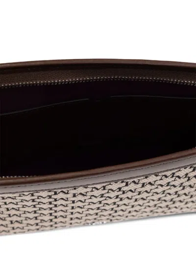 Max Mara Monogram Chain Strap Rectangular Clutch In Neutral