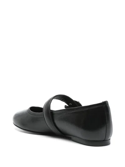 Coperni Black Ballerinas With Metallic Logo And Strap In Black