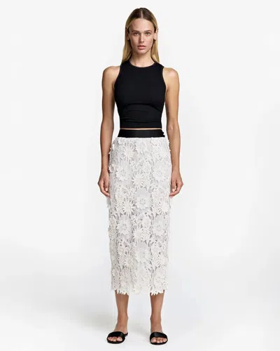 Smythe Appliqué Pencil Skirt In Cream