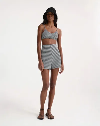 Rohe Mini Gingham Shorts In Grey