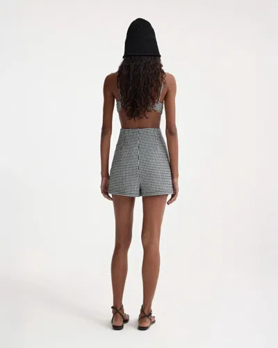 Rohe Mini Gingham Shorts In Grey